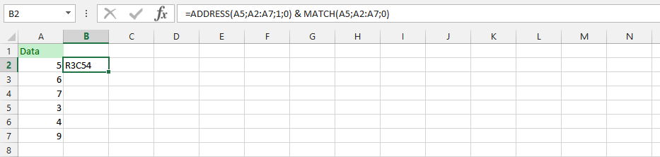 Address and Match in a Respective Formula